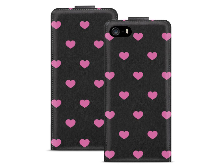 Call Candy Pink Hearts Flip Case - Hoesje voor iPhone 5/5S