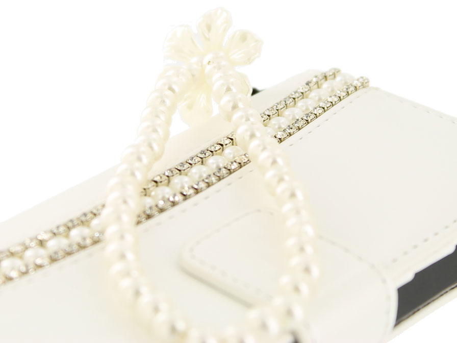 Diamond Pearls Wallet Case - Hoesje voor iPhone 5/5S