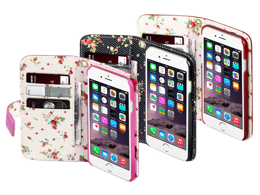 CaseBoutique Flower Wallet Case - Hoesje voor iPhone 6/6S