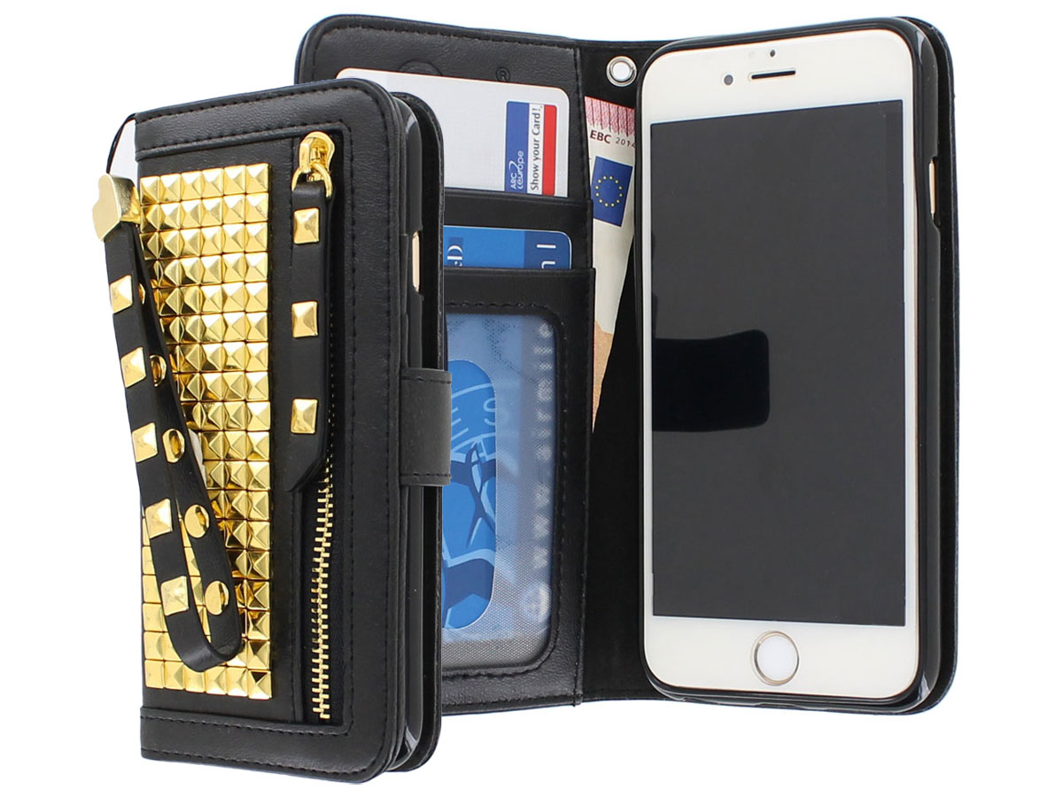 Studs Roxie Bookcase Goud - iPhone 6/6s hoesje