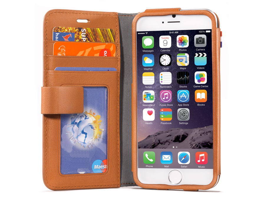 Decoded Leather Wallet Case - Leren iPhone 6/6S hoesje (Cognac)