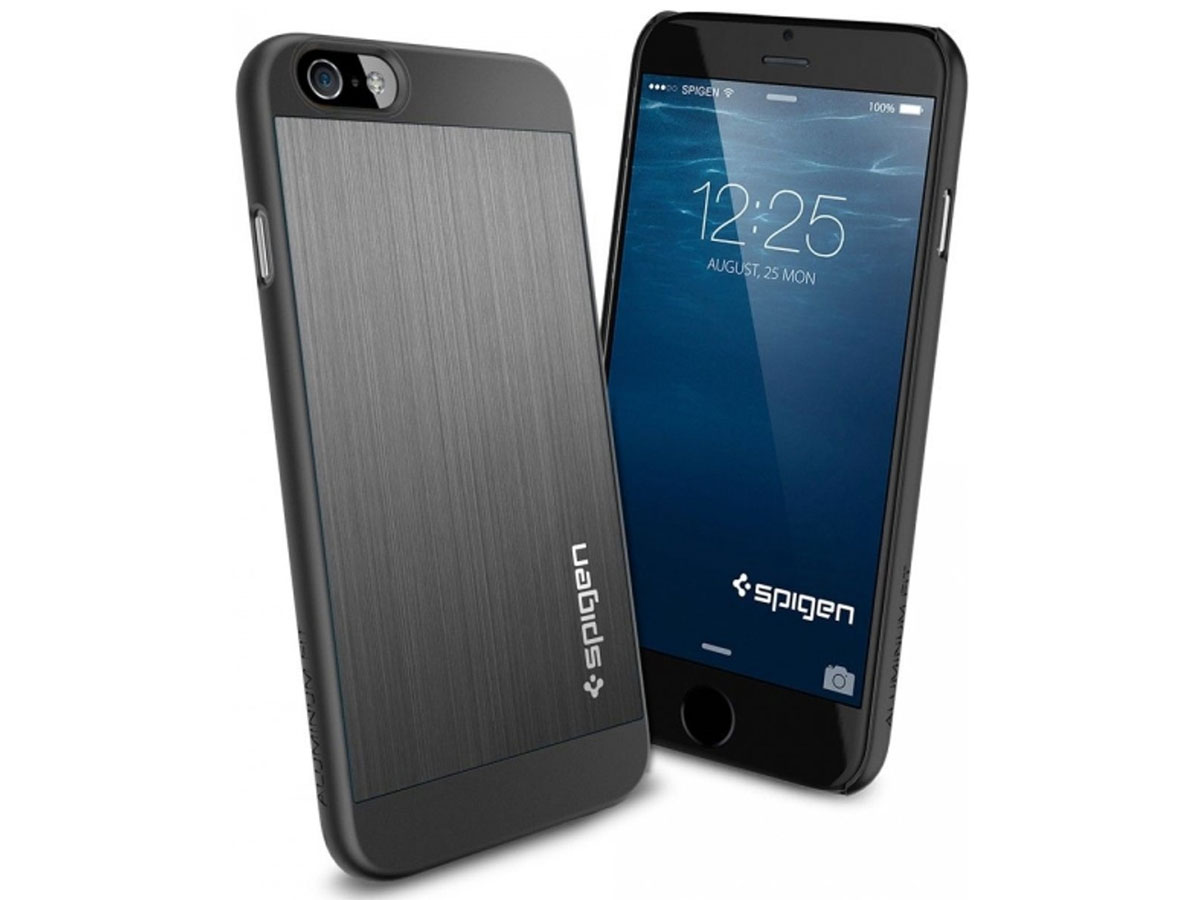 Spigen Aluminium Fit Case Space Grey - iPhone 6/6s hoesje