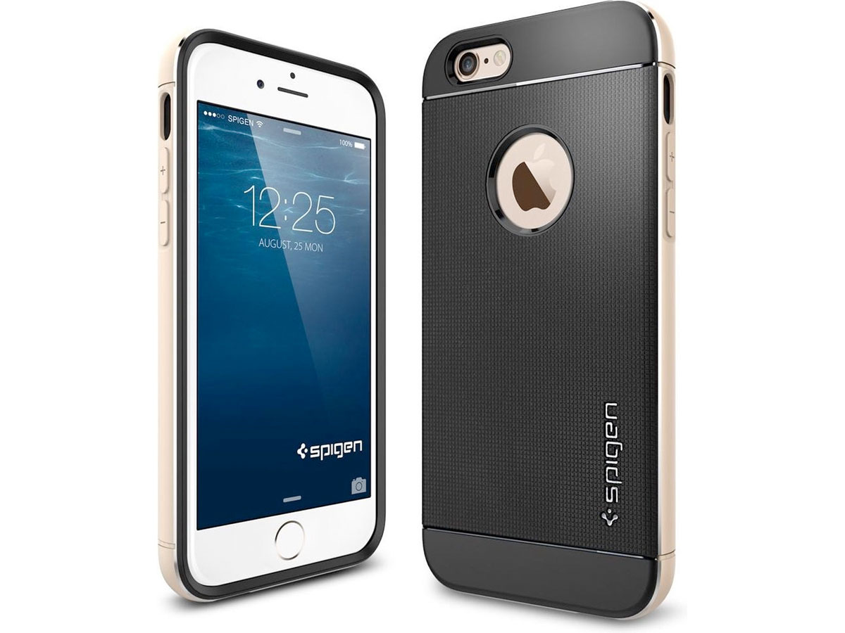 Spigen Neo Hybrid Metal Case Zwart/Goud - iPhone 6/6s hoesje