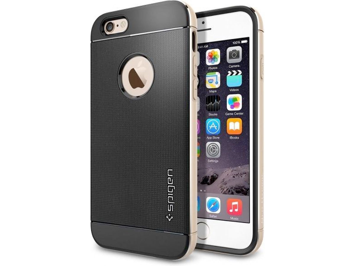 Spigen Neo Hybrid Metal Case Zwart/Goud - iPhone 6/6s hoesje