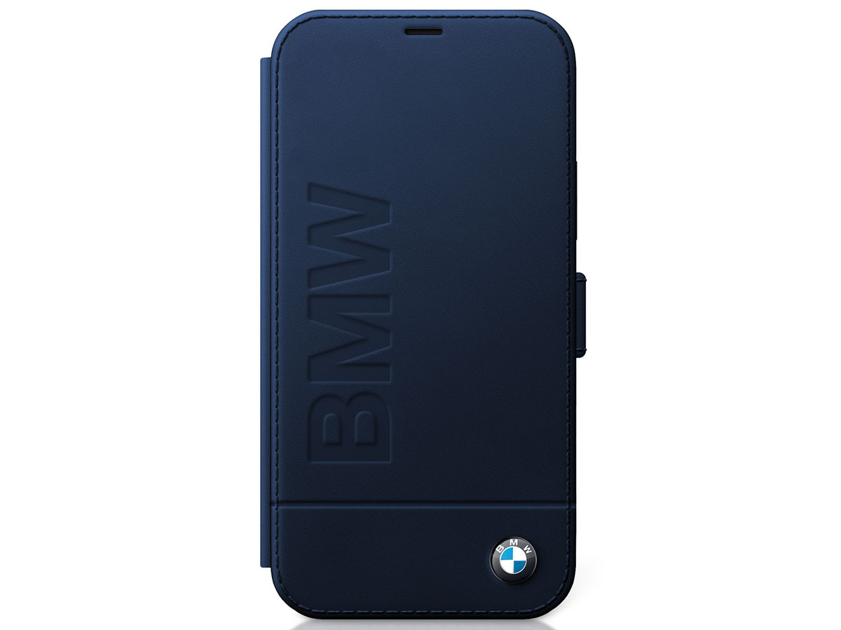 BMW Signature Bookcase Blauw Leer - iPhone 12 Mini hoesje