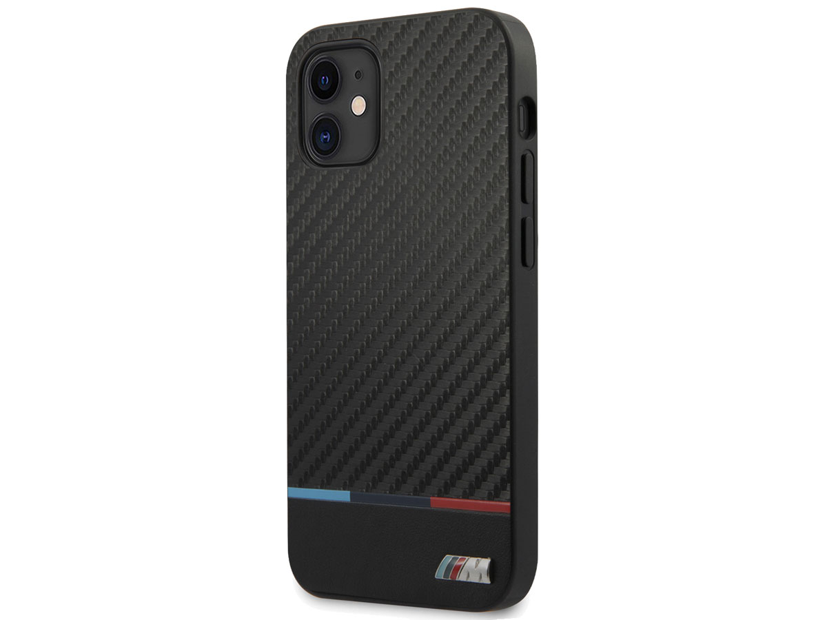 BMW M Sport Tricolor Carbon Case - iPhone 12 Mini hoesje