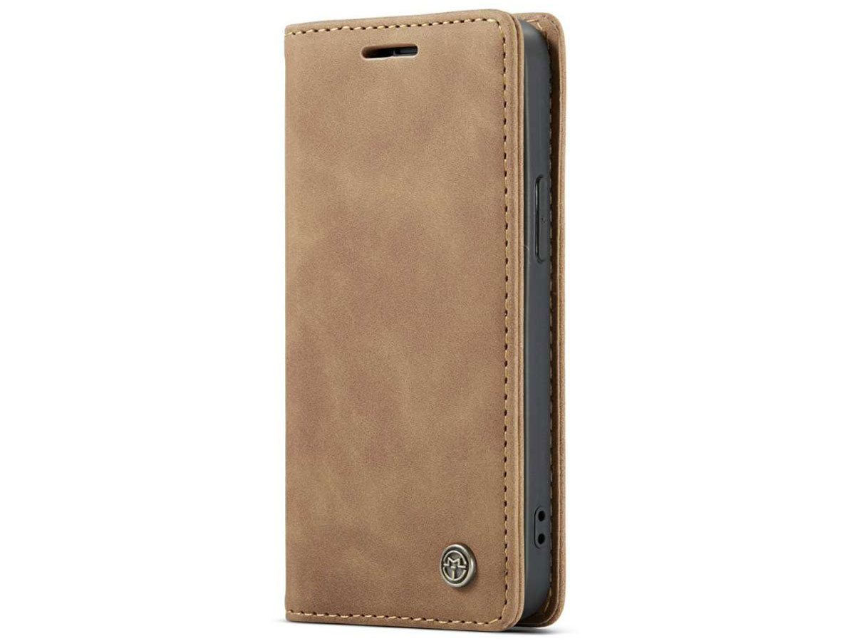 CaseMe Vintage Bookcase Tan - iPhone 12 Mini hoesje