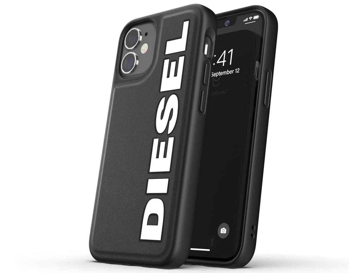 Diesel Logo Case Zwart - iPhone 12 Mini hoesje