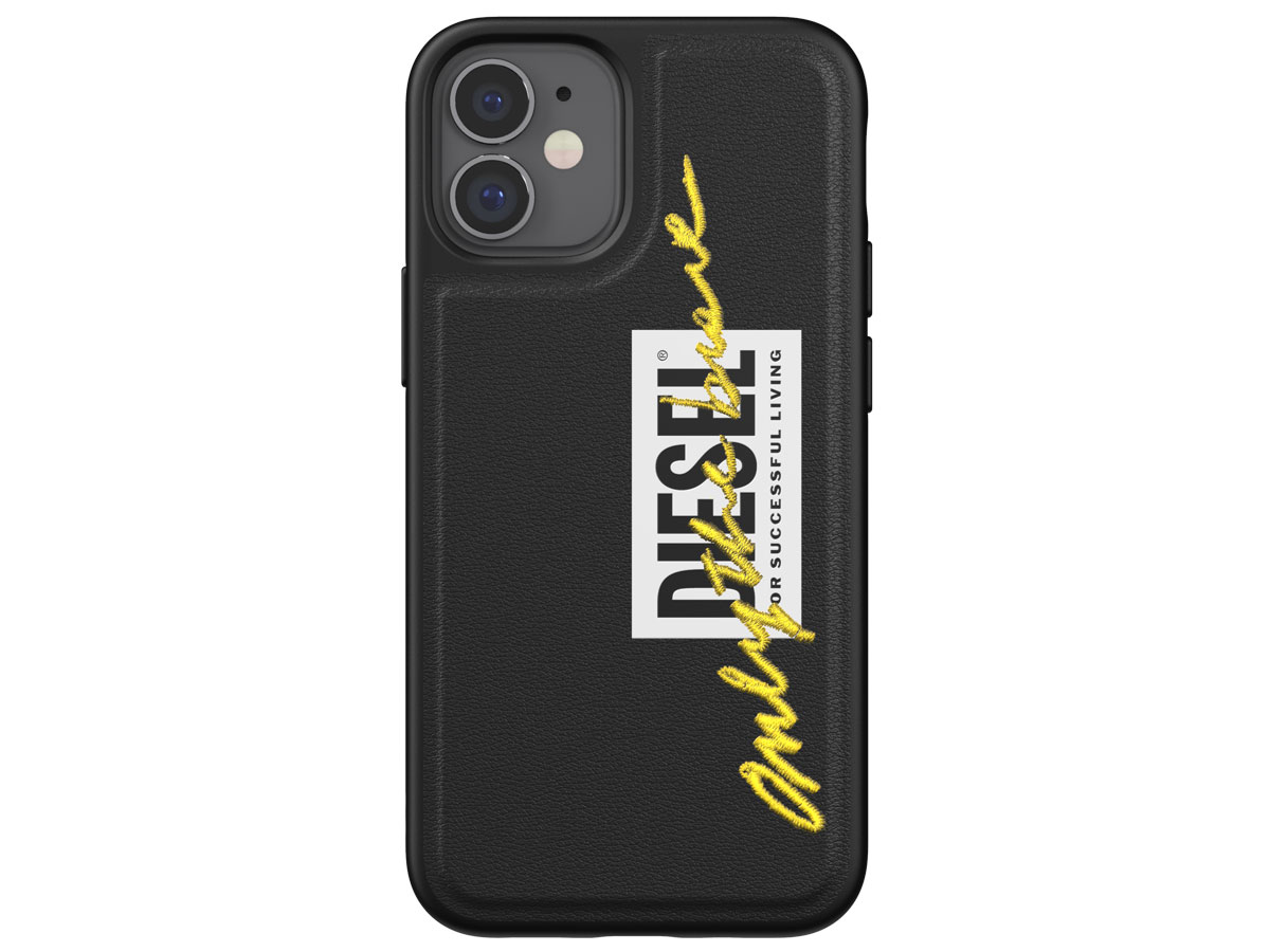 Diesel Embroided Case Zwart/Lime - iPhone 12 Mini hoesje
