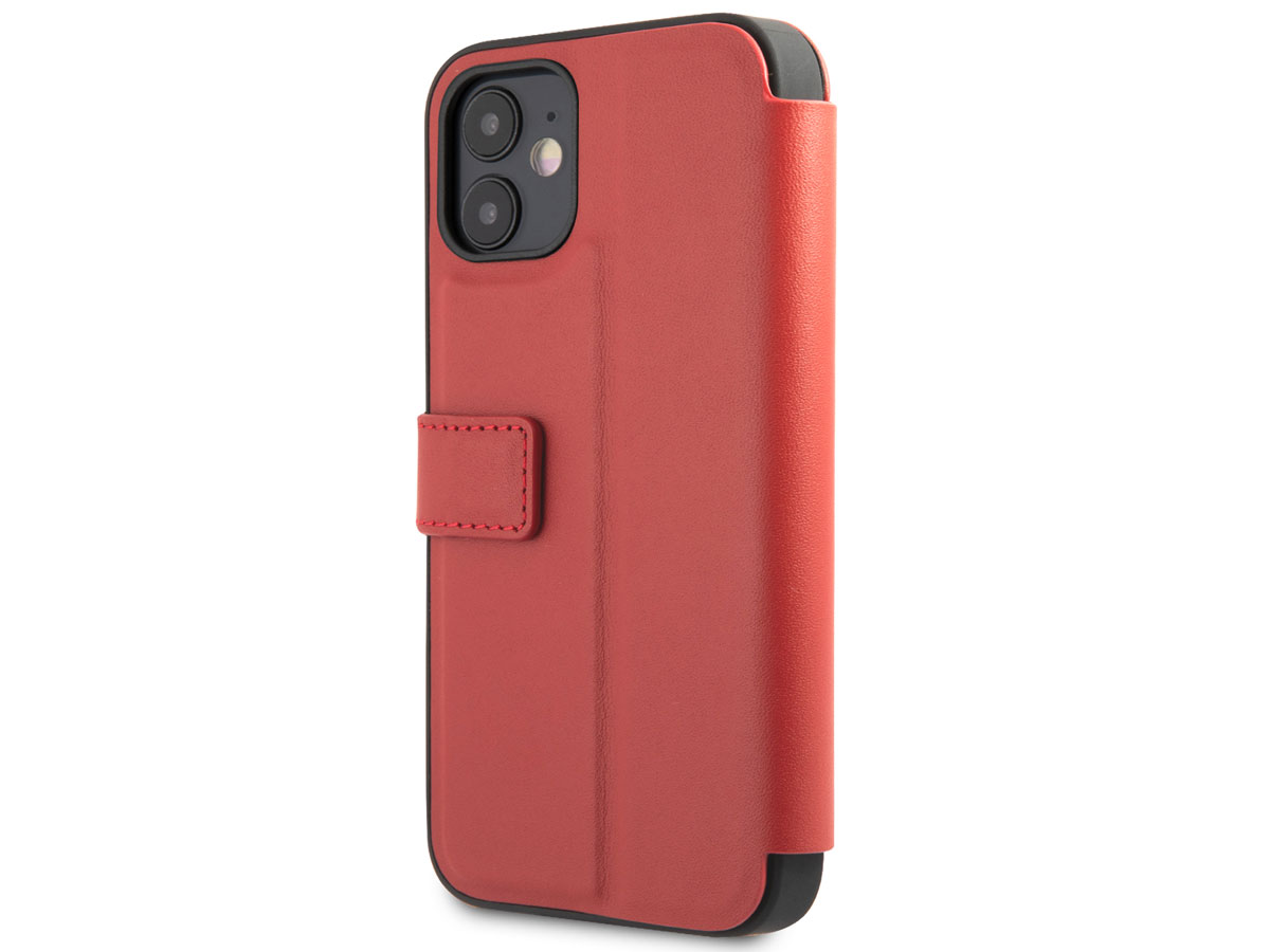 Ferrari Off Track Perforated Leather Bookcase Rood - iPhone 12 Mini Hoesje