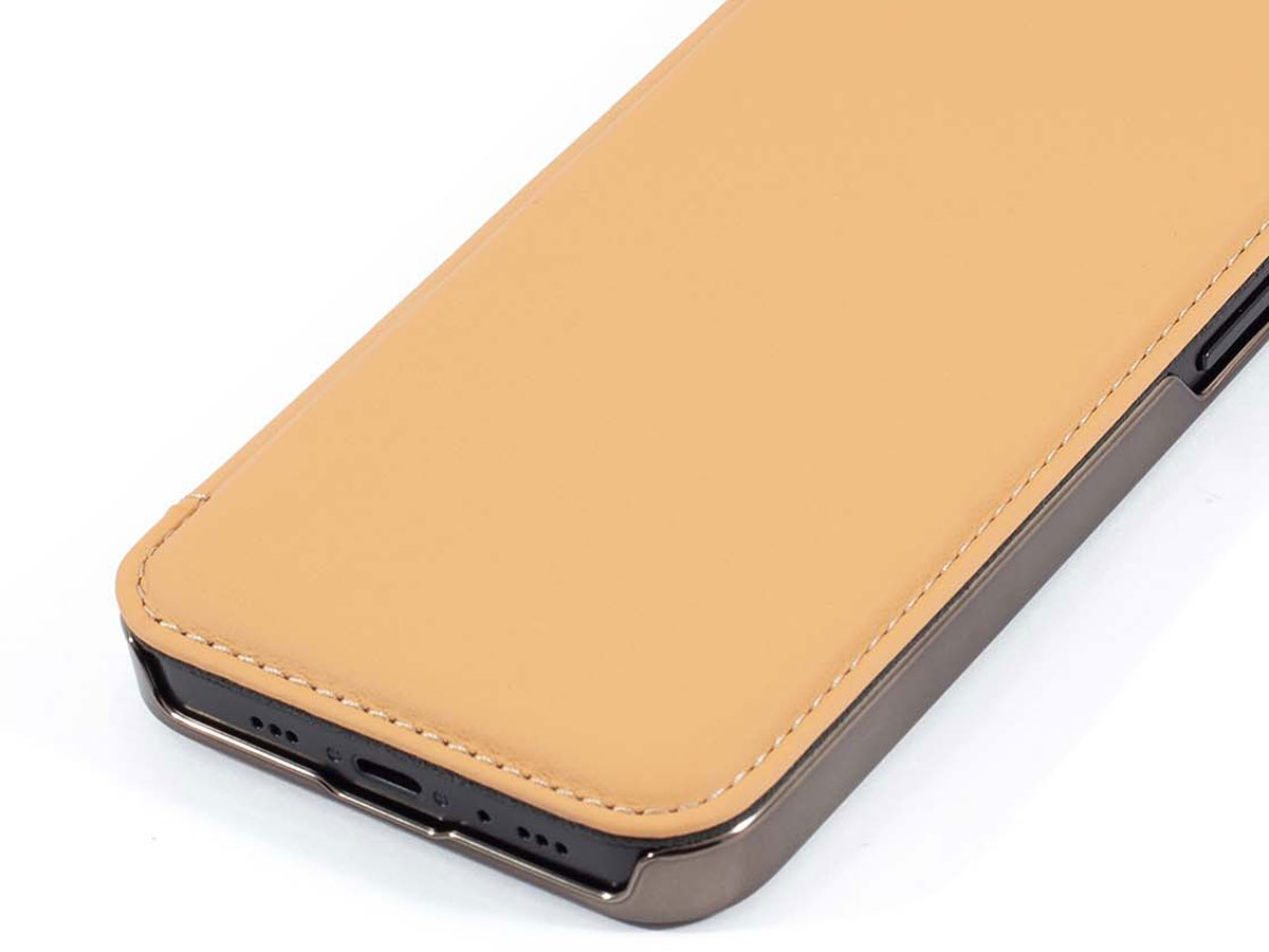 Greenwich Blake Leather Folio Caramel - iPhone 12 Mini Hoesje