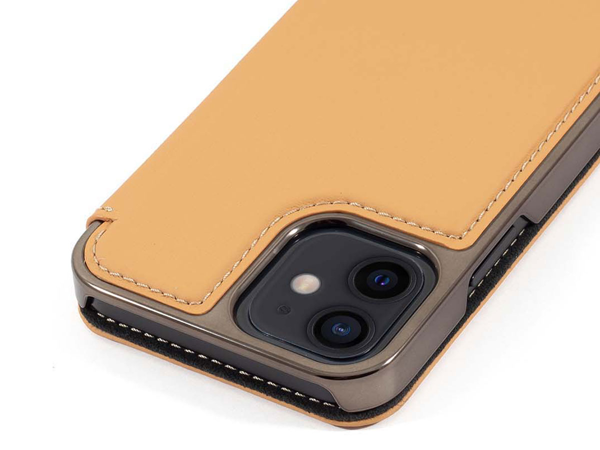 Greenwich Blake Leather Folio Caramel - iPhone 12 Mini Hoesje