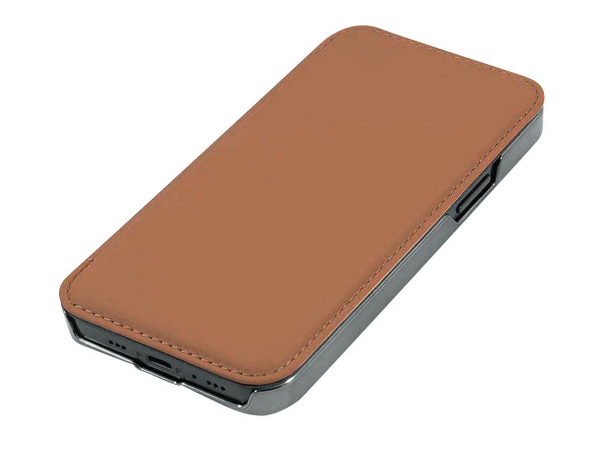 Greenwich Blake Leather Folio Saddle - iPhone 12 Mini Hoesje