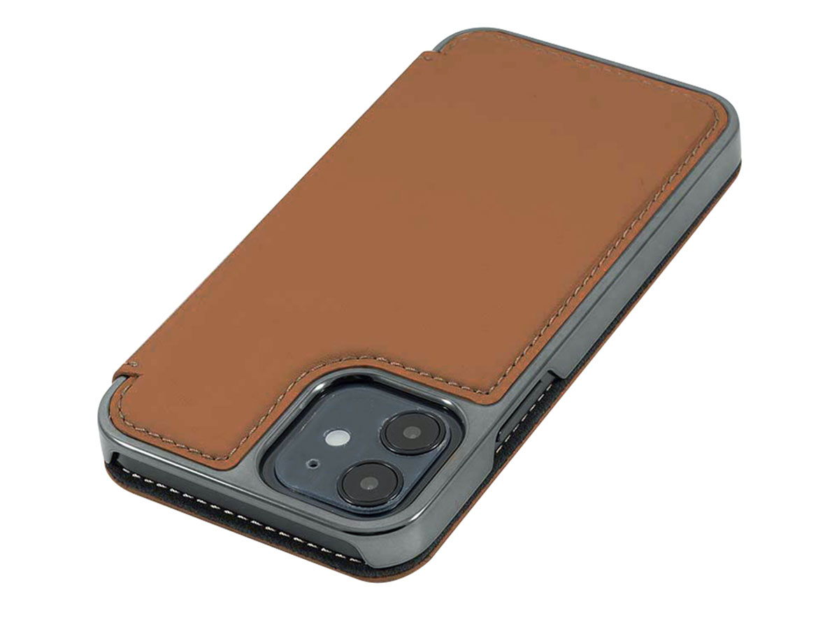 Greenwich Blake Leather Folio Saddle - iPhone 12 Mini Hoesje