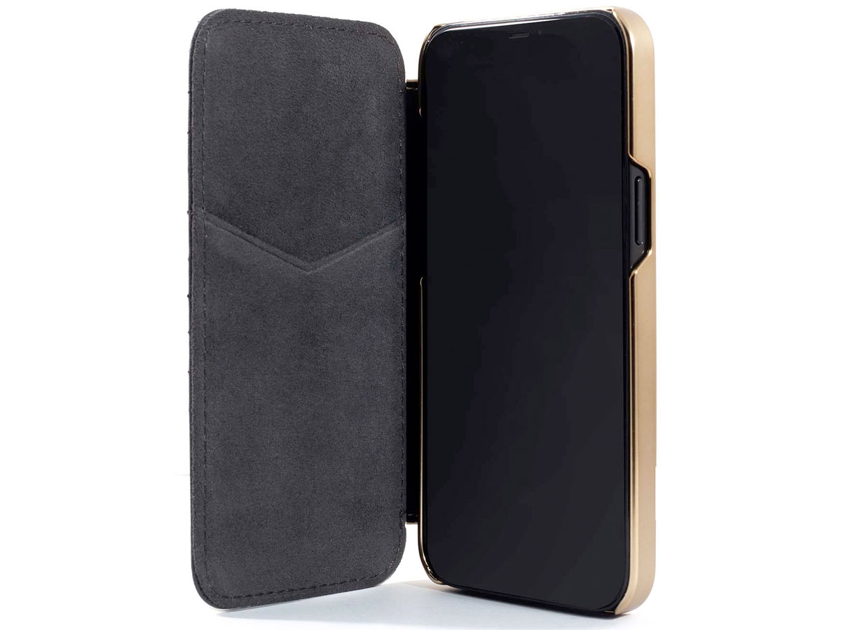 Greenwich Portland MagSafe Folio Beluga/Gold - iPhone 12 Mini Hoesje