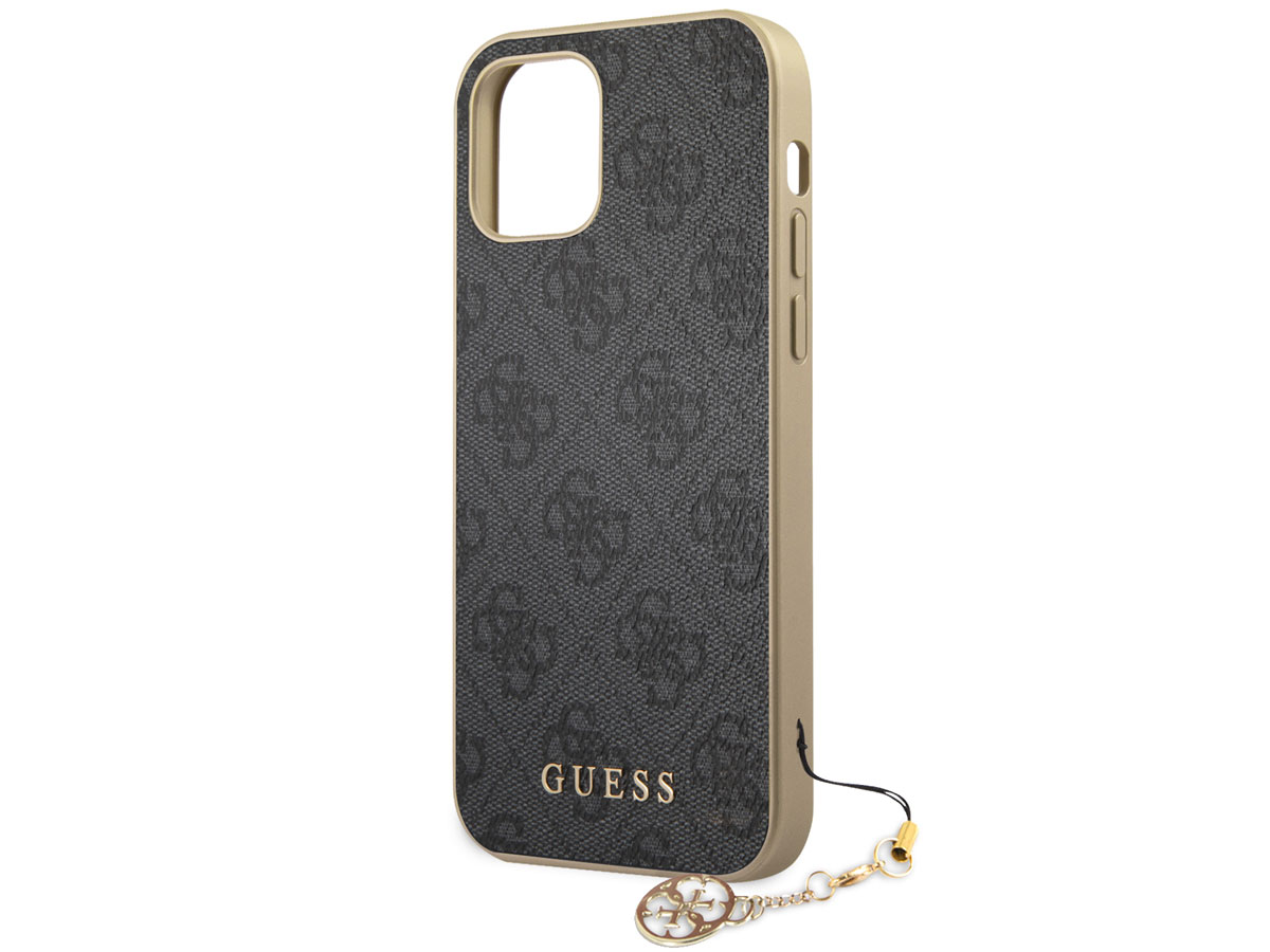 Guess 4G Monogram Charm Case Grijs - iPhone 12 Mini hoesje