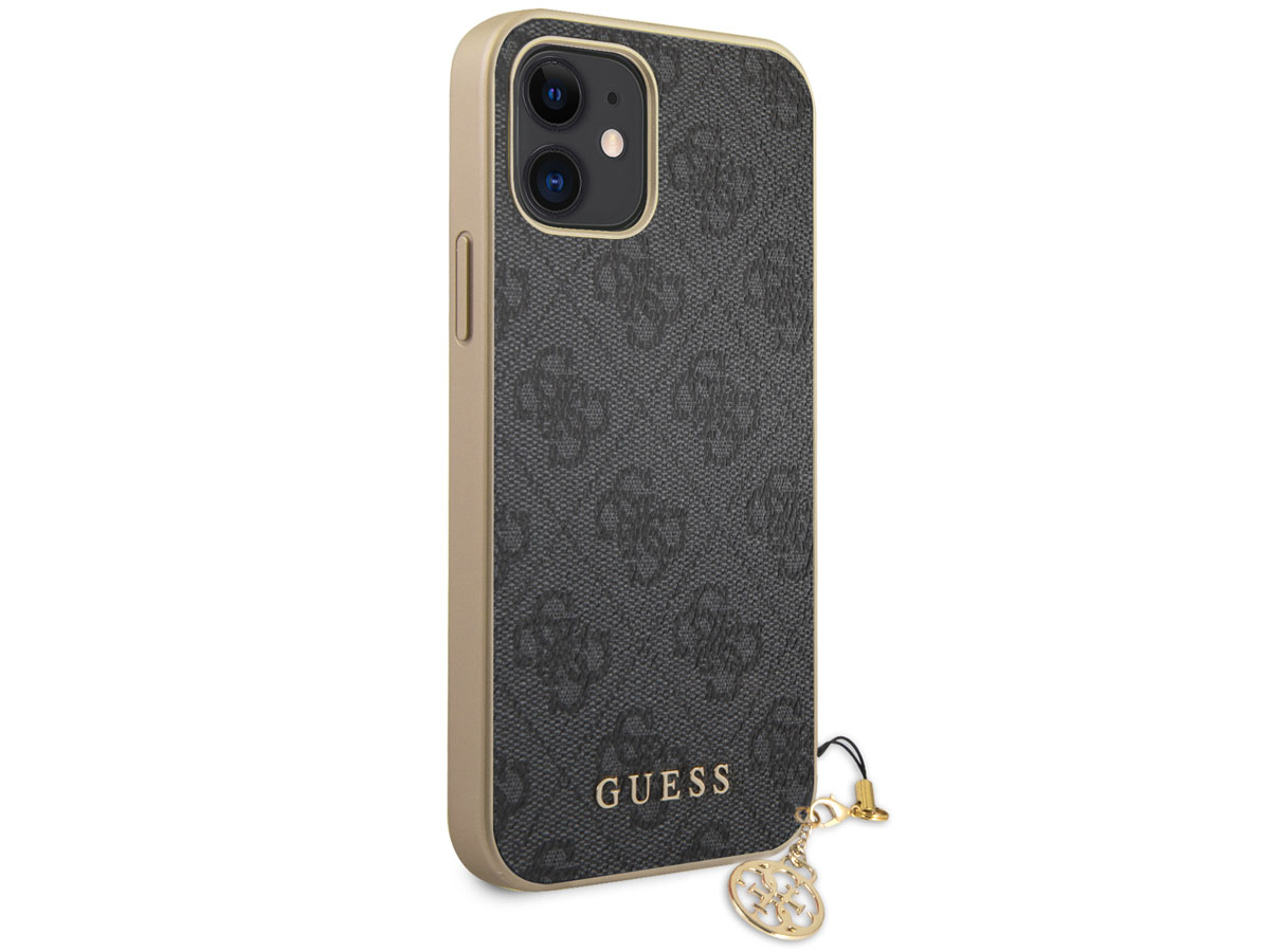 Guess 4G Monogram Charm Case Grijs - iPhone 12 Mini hoesje