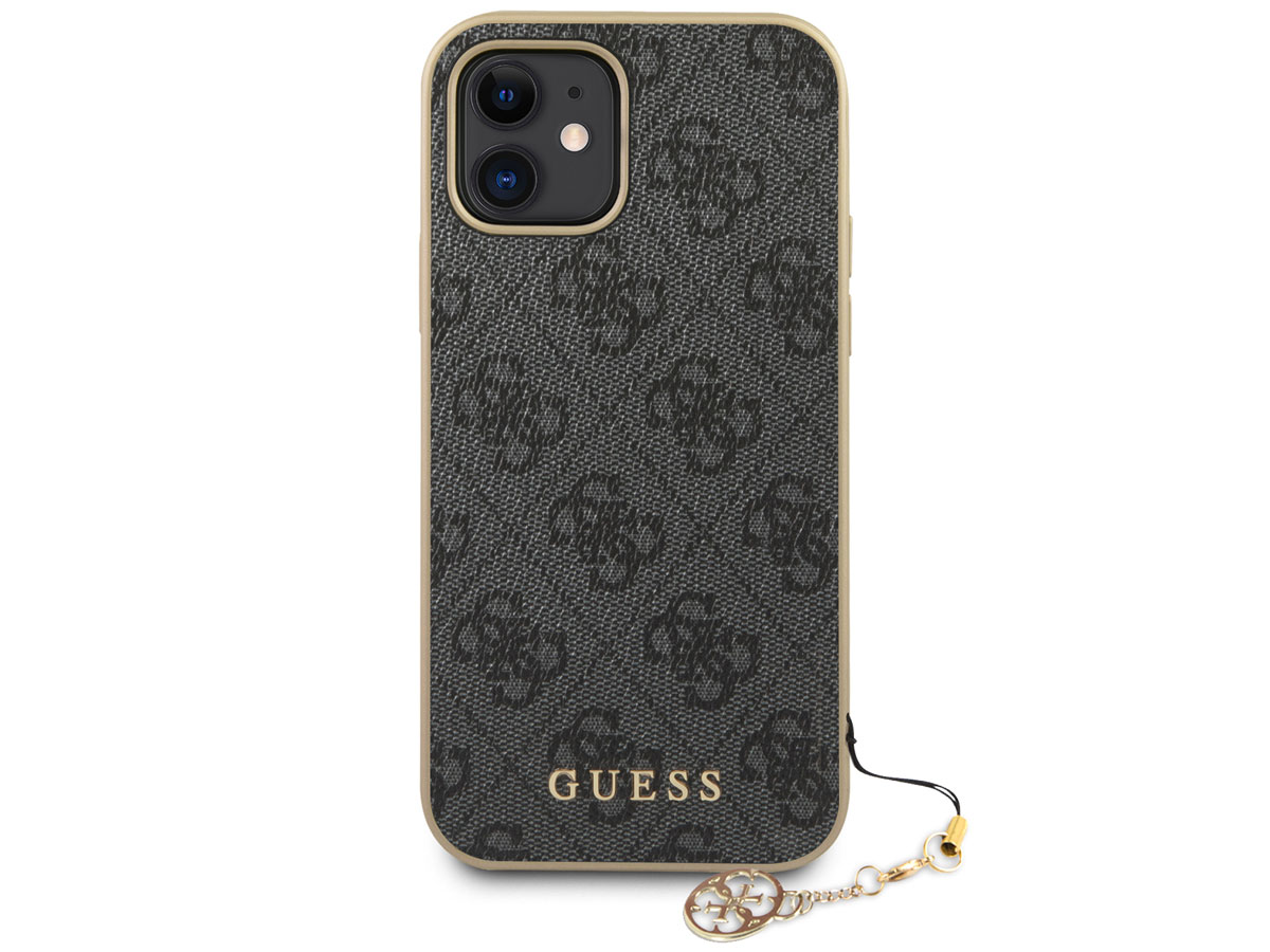 Guess 4G Monogram Charm Case Grijs - iPhone 12 Mini hoesje