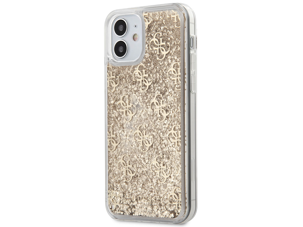 Oneindigheid Voorkeursbehandeling Intens Guess 4G Monogram Glitter Case | iPhone 12 Mini hoesje