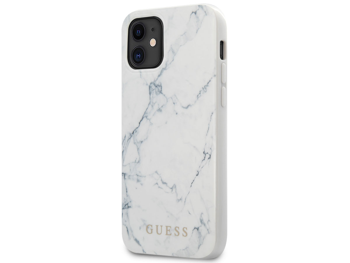 Genre Afdeling Veroveraar Guess Marble Case Wit | iPhone 12 Mini hoesje