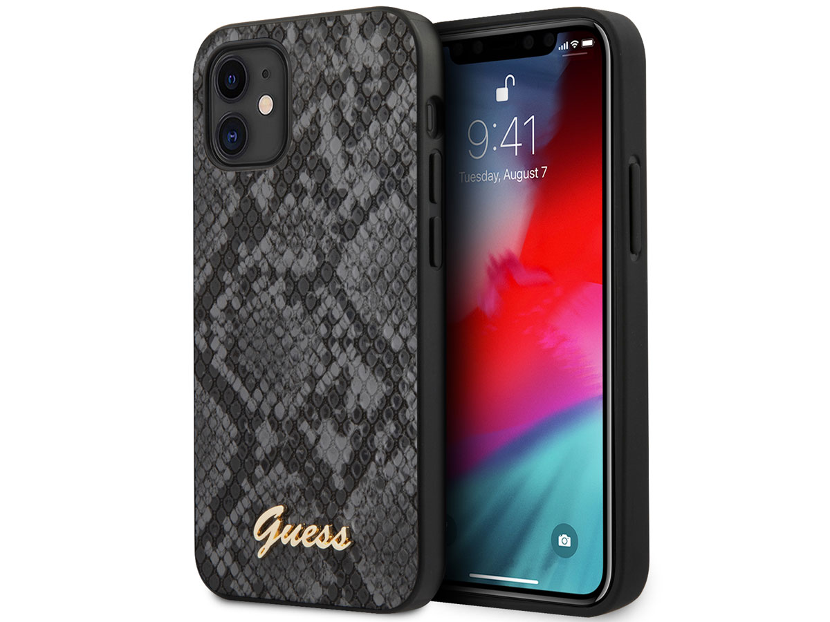 Guess Python Case Zwart - iPhone 12 Mini hoesje