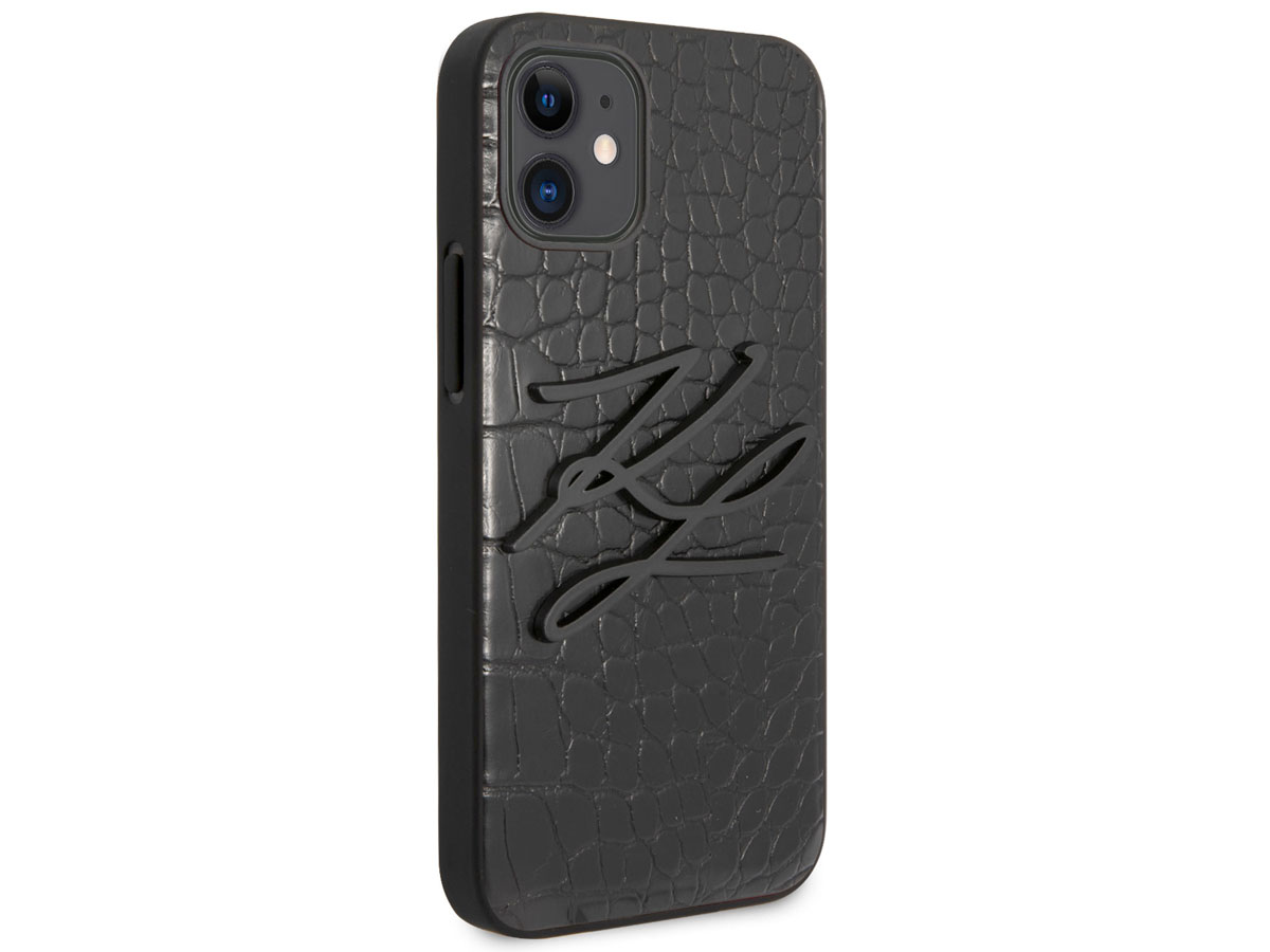 Karl Lagerfeld Initials Case Croco - iPhone 12 Mini hoesje