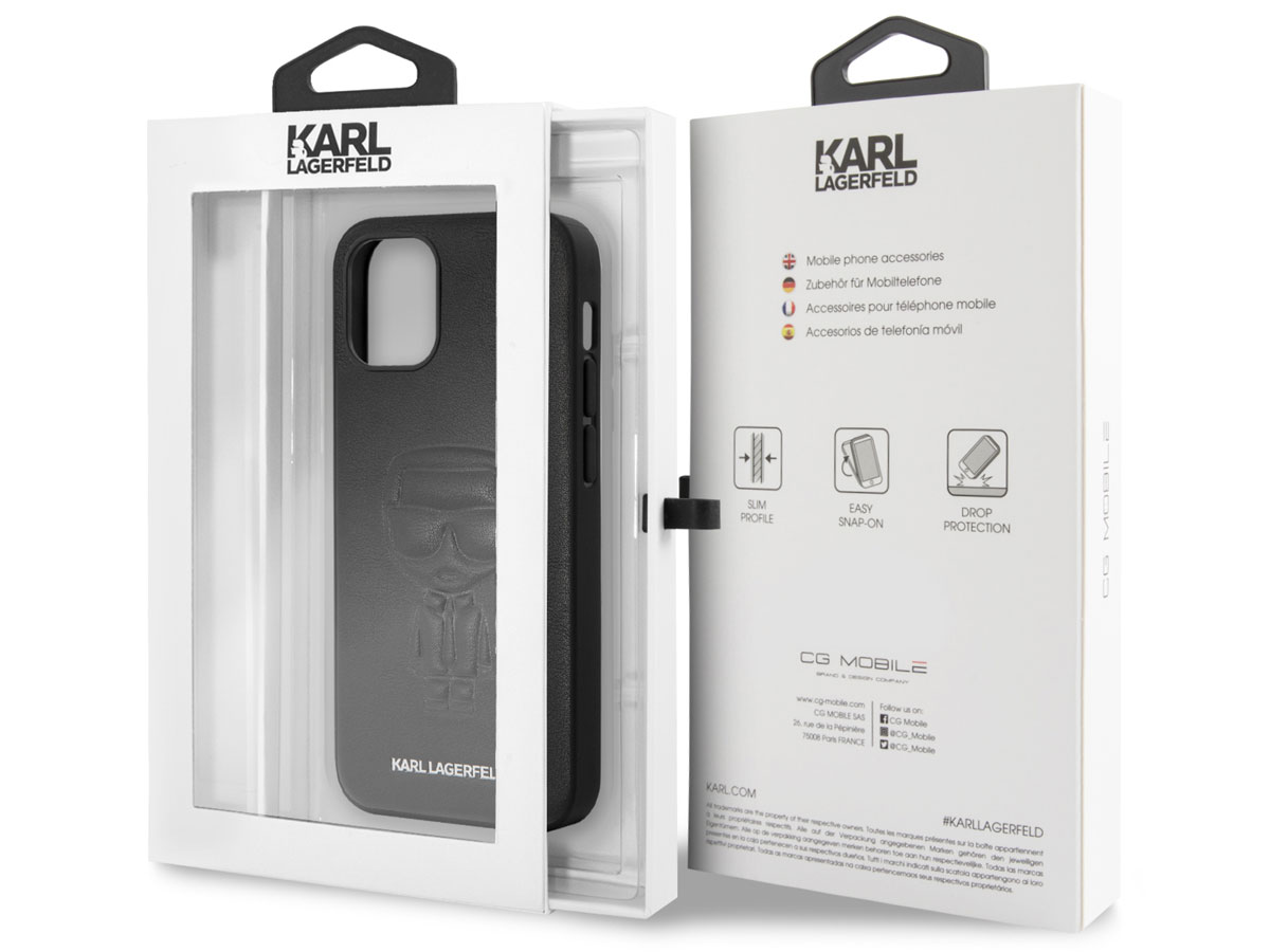 Karl Lagerfeld Ikonik Outline Case Zwart - iPhone 12 Mini hoesje