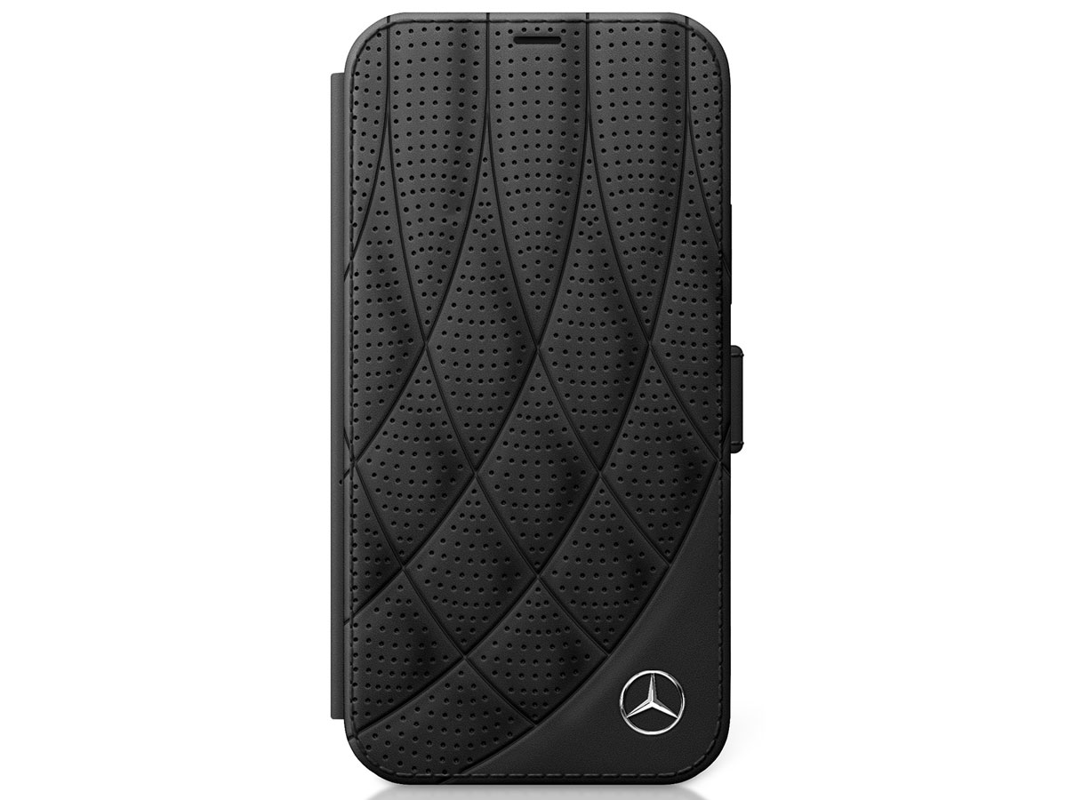 Mercedes-Benz Bow Leather Folio Zwart - iPhone 12 Mini hoesje