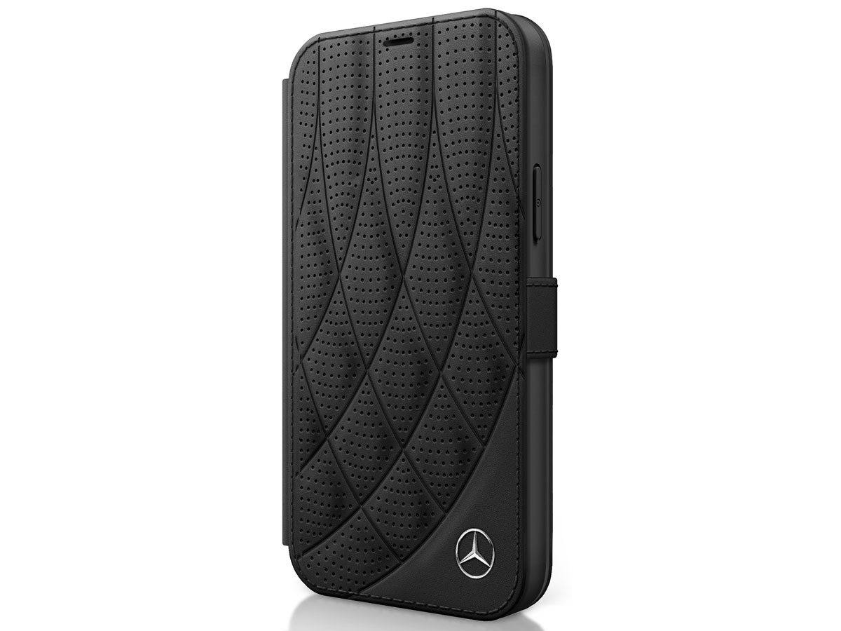 Mercedes-Benz Bow Leather Folio Zwart - iPhone 12 Mini hoesje