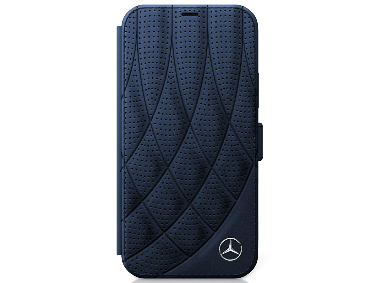 Mercedes-Benz Bow Leather Folio Blauw - iPhone 12 Mini hoesje