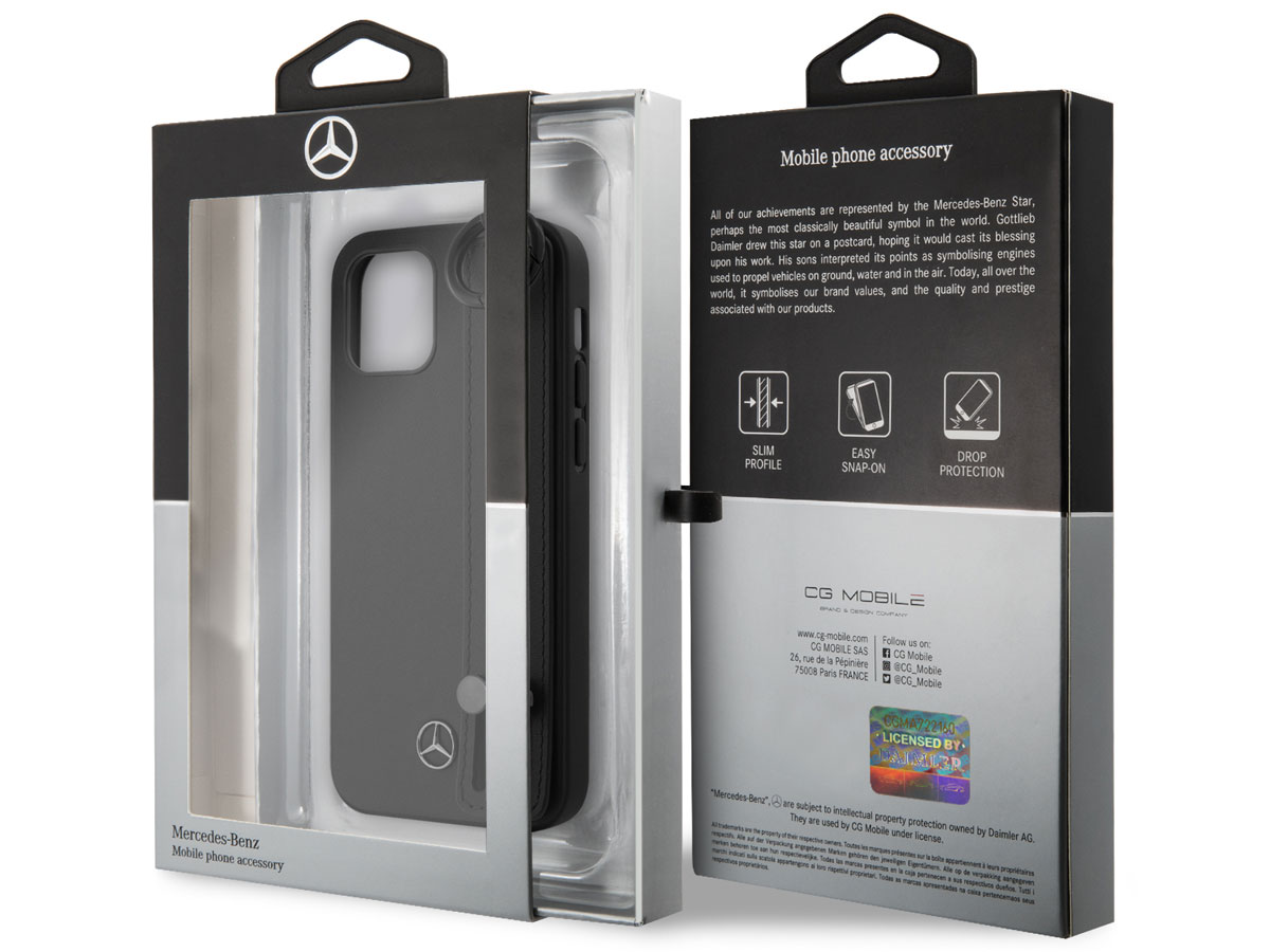 Mercedes-Benz Strap Line Case Zwart - iPhone 12 Mini hoesje
