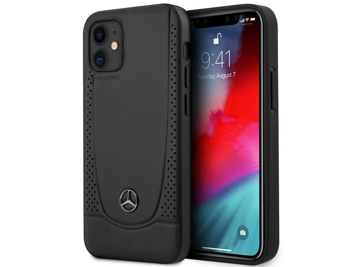 Mercedes-Benz Urban Leather Case Zwart - iPhone 12 Mini hoesje