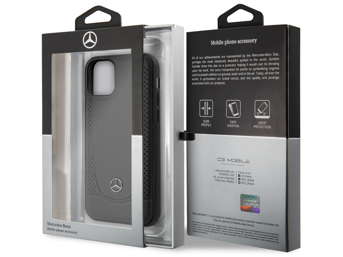 Mercedes-Benz Urban Leather Case Zwart - iPhone 12 Mini hoesje