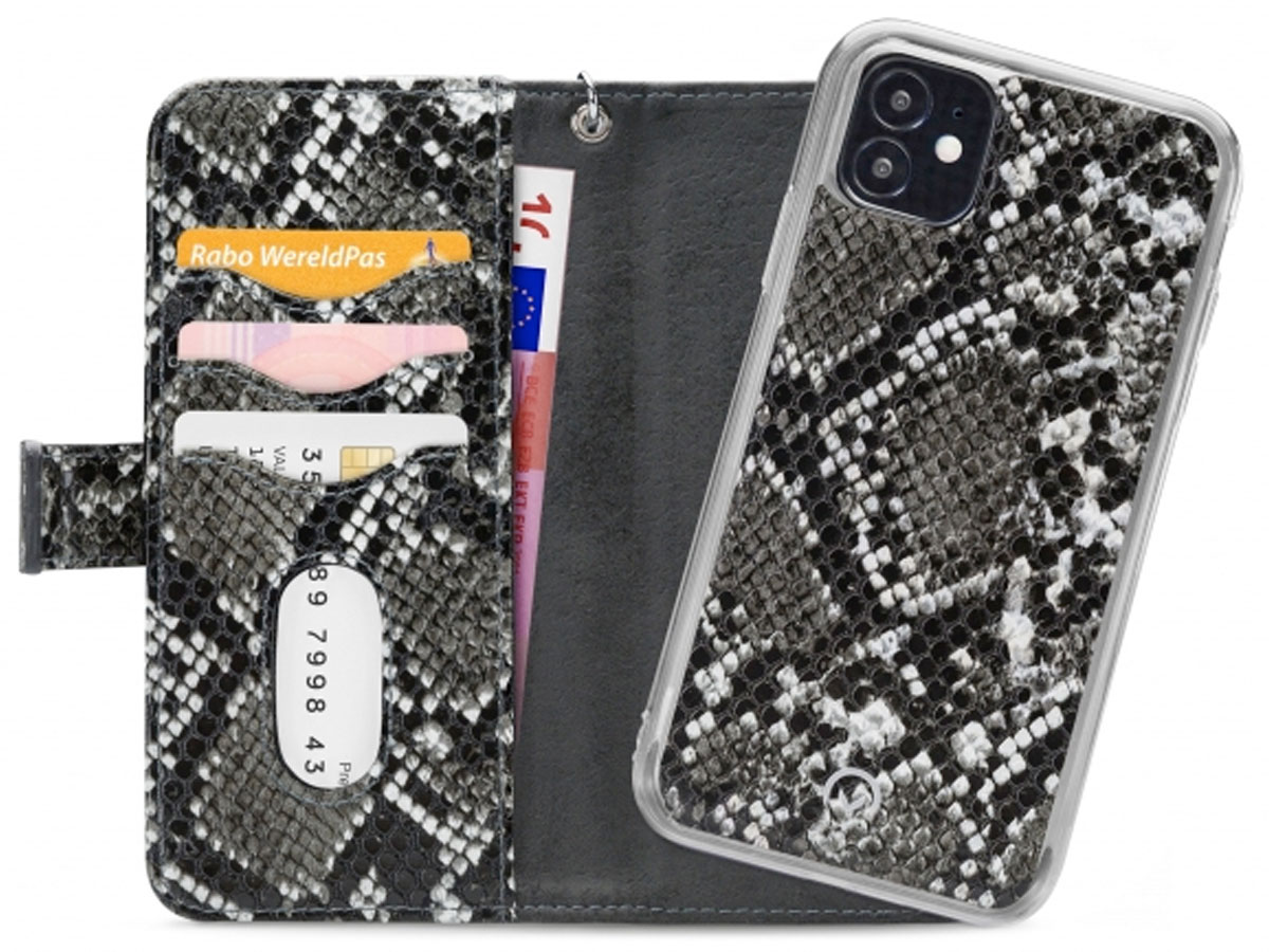 Mobilize 2in1 Magnet Zipper Case Black Snake - iPhone 12 Mini hoesje