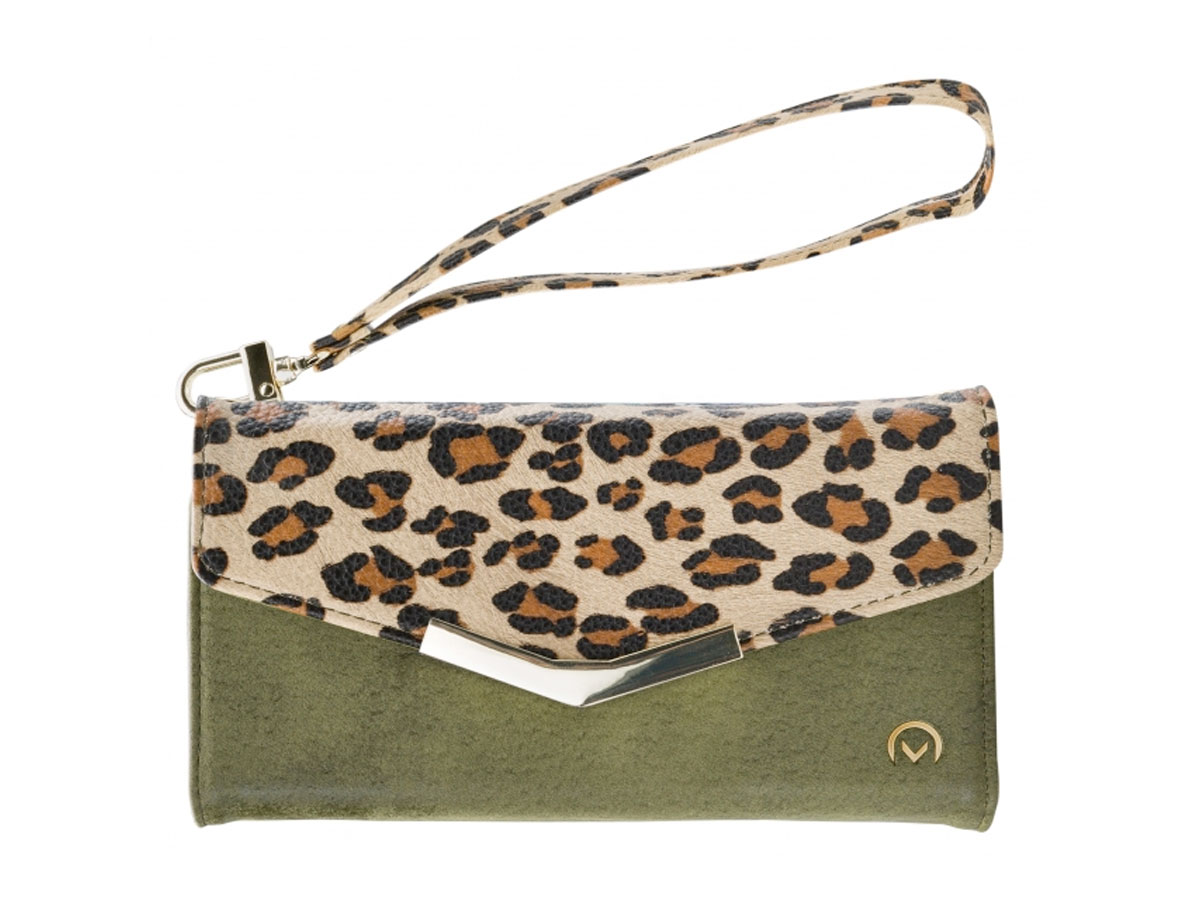 Mobilize Elegant Magnet Clutch Green Leopard - iPhone 12 Mini hoesje