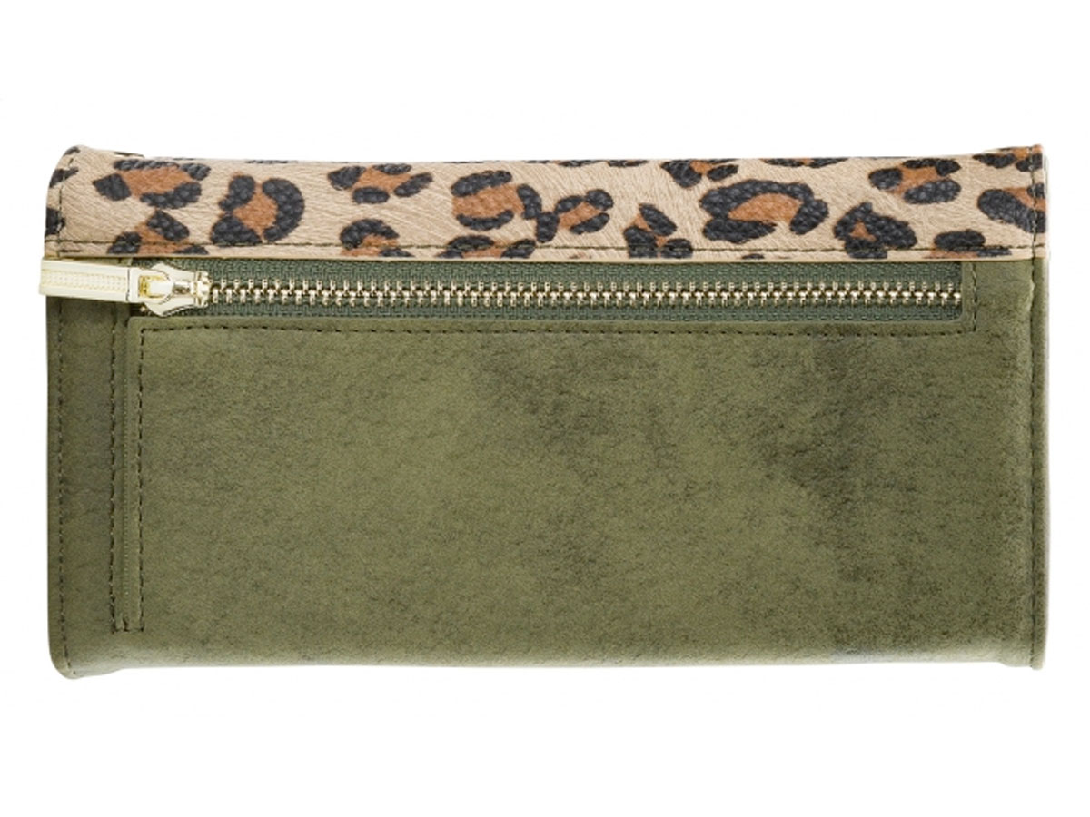 Mobilize Elegant Magnet Clutch Green Leopard - iPhone 12 Mini hoesje