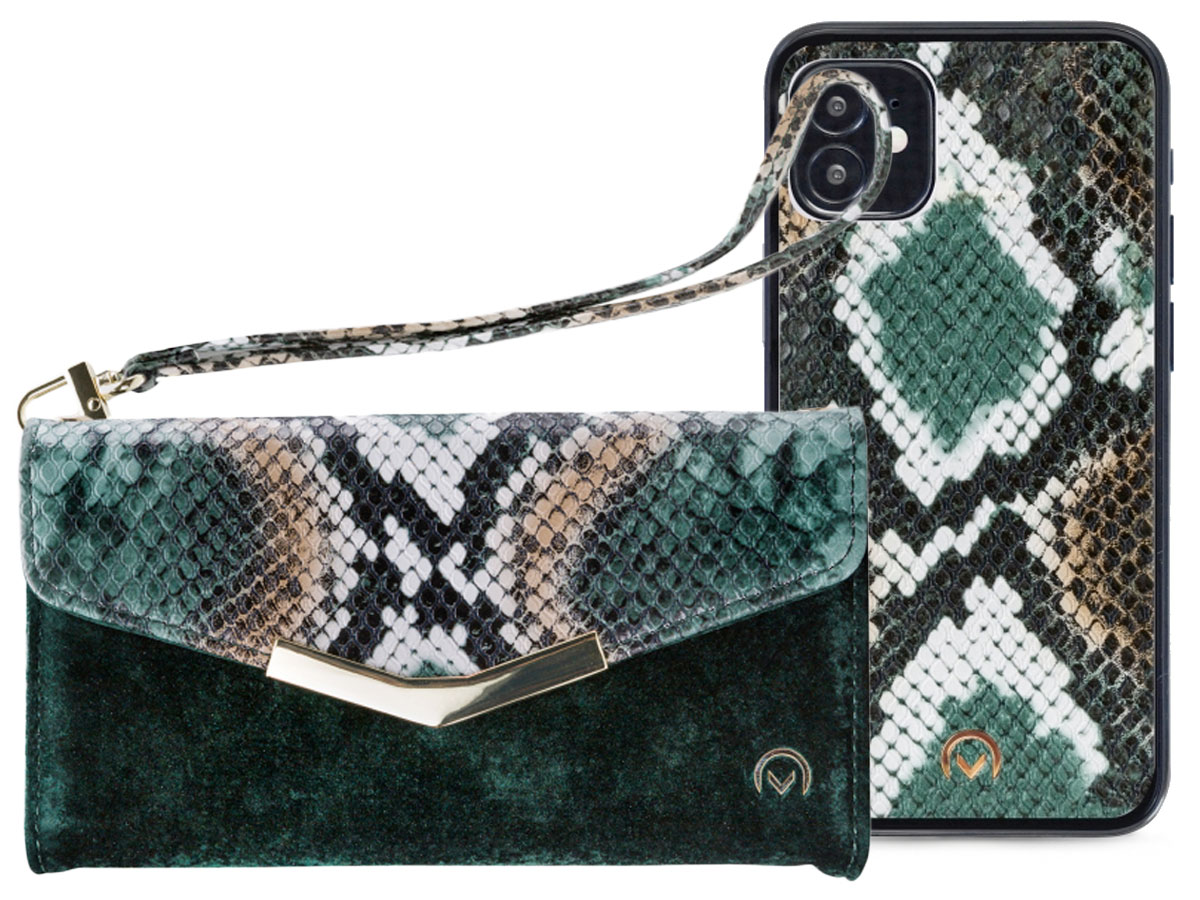 Mobilize Elegant Magnet Clutch Green Snake - iPhone 12 Mini Hoesje