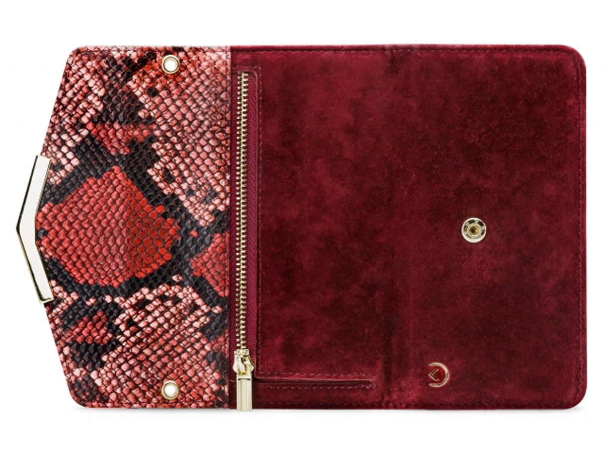 Mobilize Elegant Magnet Clutch Red Snake - iPhone 12 Mini Hoesje