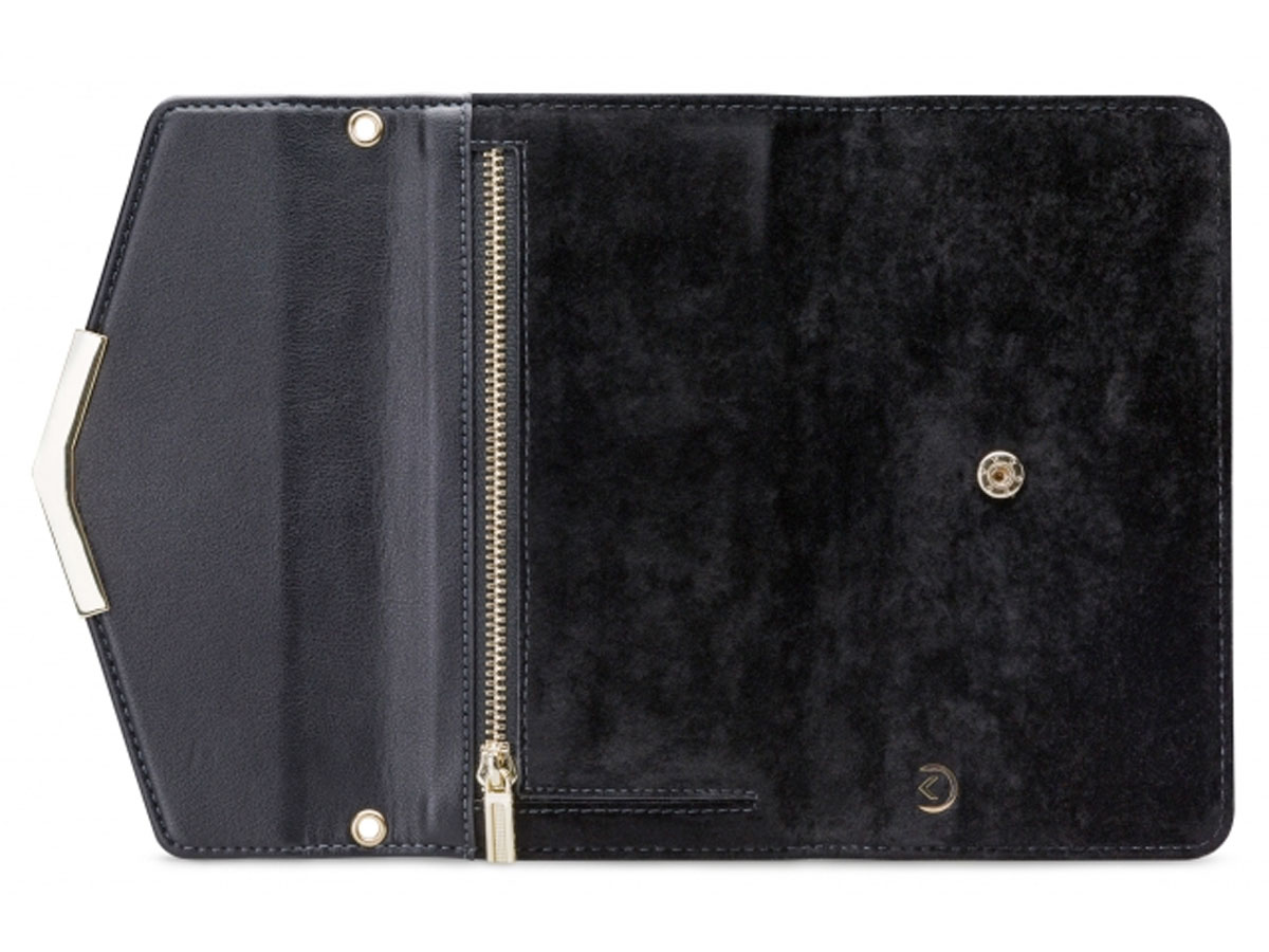 Mobilize Elegant Magnet Clutch Black Velvet - iPhone 12 Mini hoesje