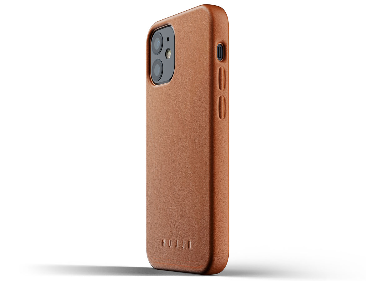 Mujjo Full Leather Case Tan - iPhone 12 Mini Hoesje Leer