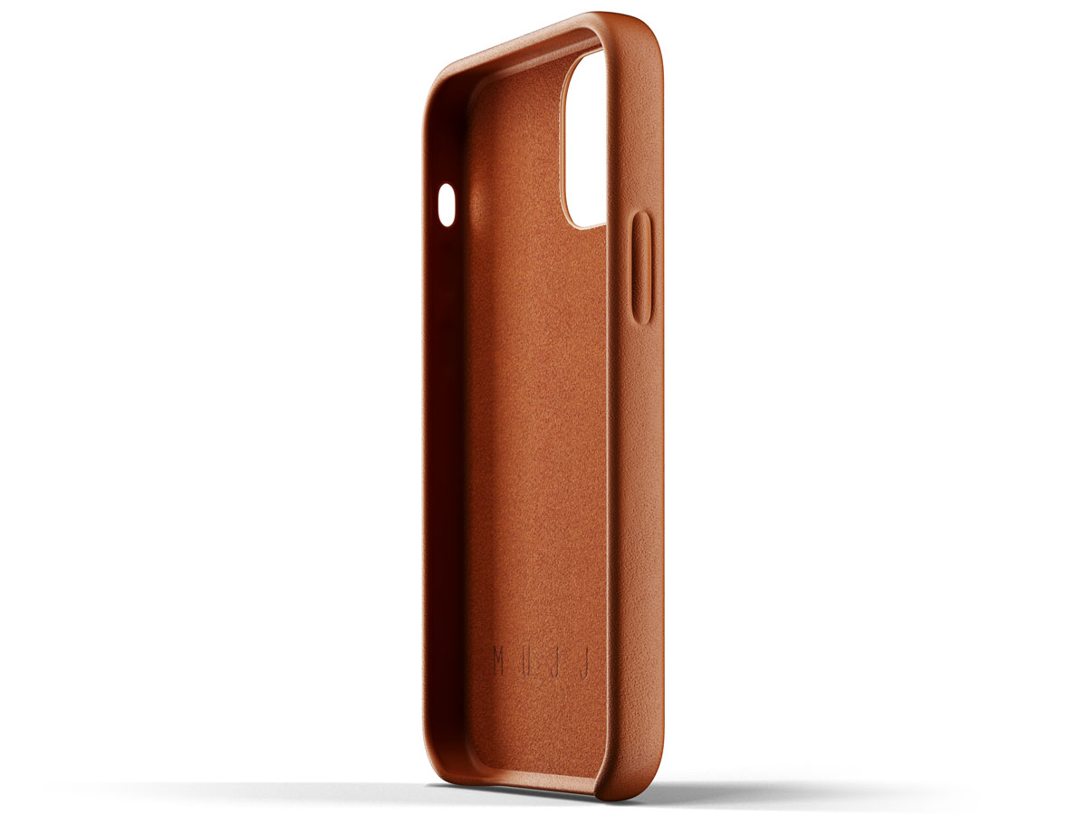 Mujjo Full Leather Wallet Case Tan - iPhone 12 Mini Hoesje Leer