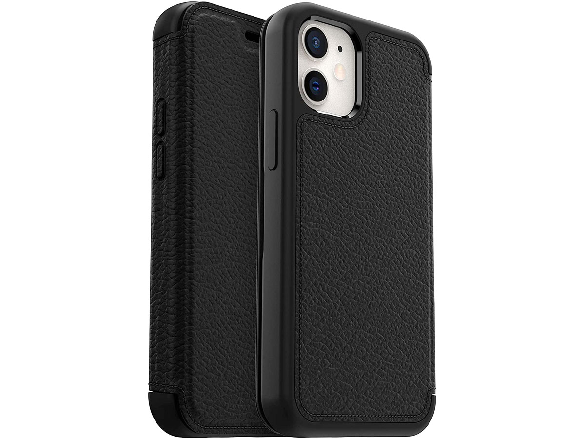 Otterbox Strada Leather Folio Zwart - iPhone 12 Mini hoesje