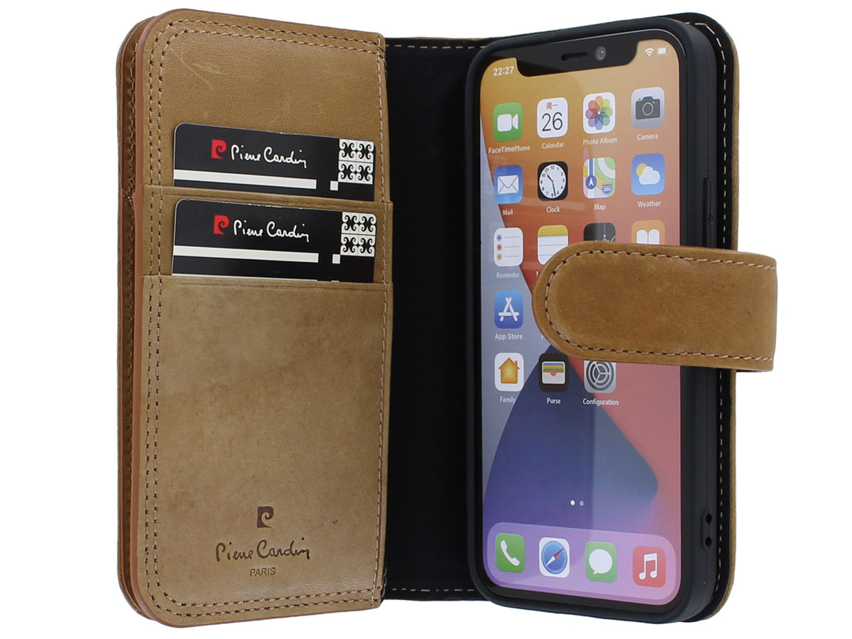 Pierre Cardin True Wallet Bruin Leer - iPhone 12 Mini hoesje