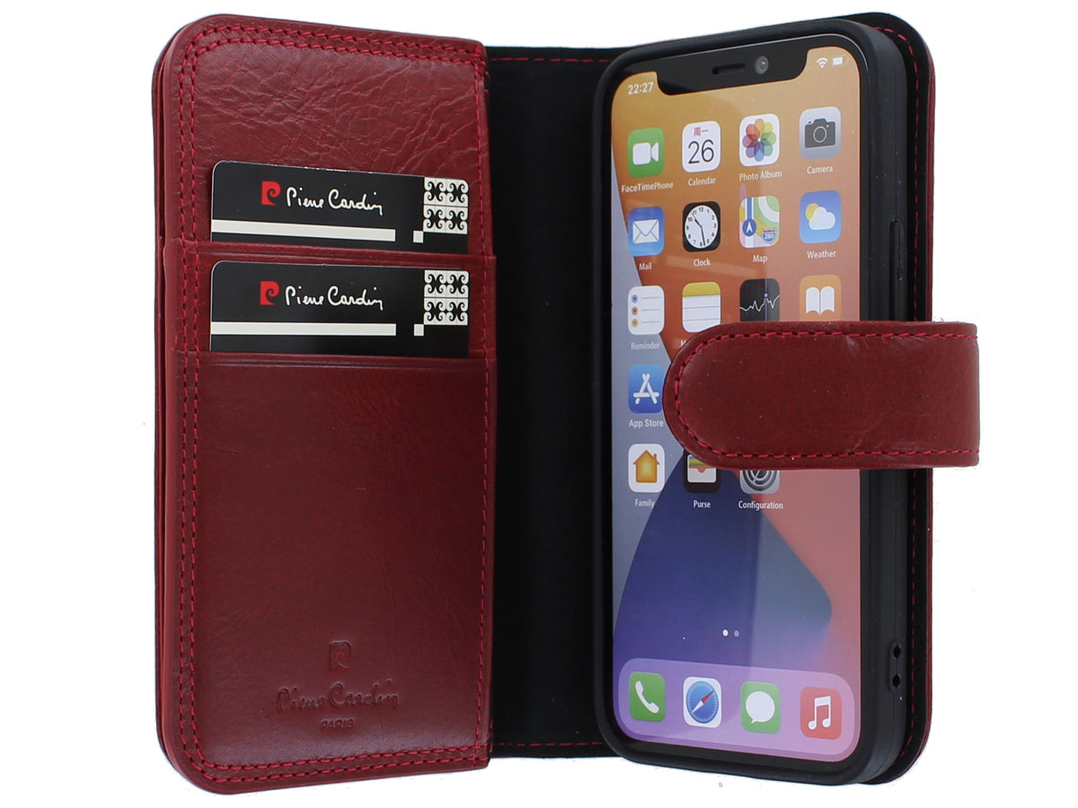 Pierre Cardin True Wallet Rood Leer - iPhone 12 Mini hoesje