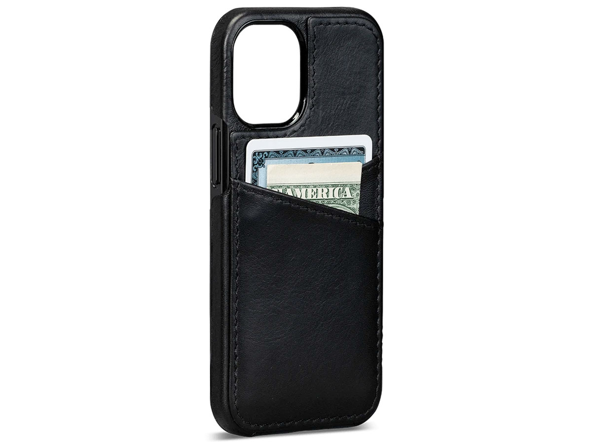 Sena Lugano Wallet Zwart - iPhone 12 Mini Hoesje Leer