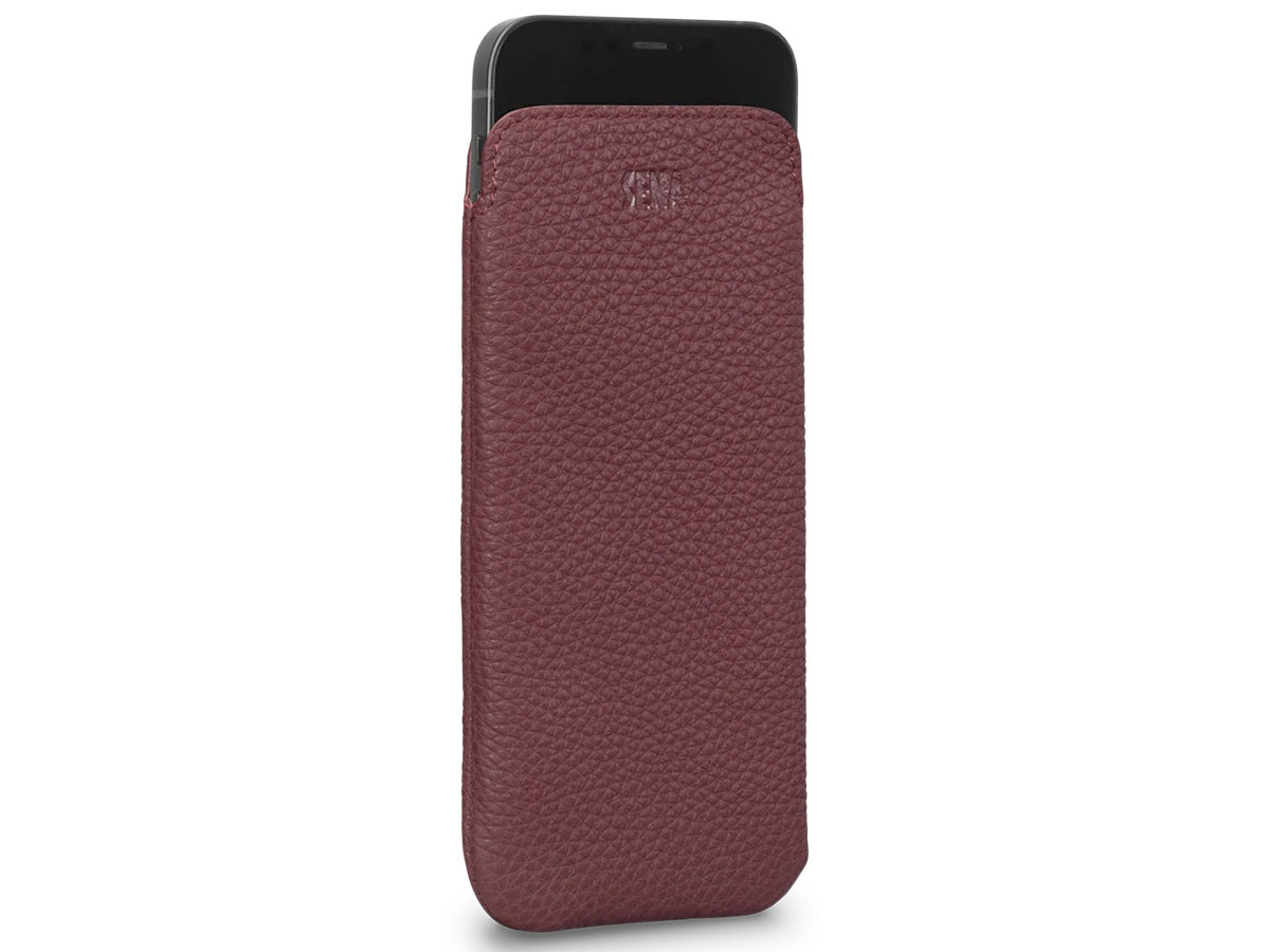 Sena Ultraslim Sleeve Rood Leer - iPhone 12 Mini hoesje