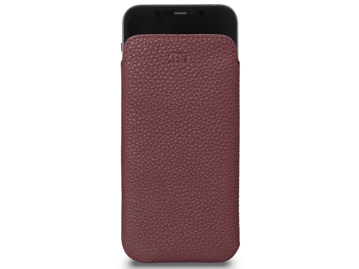 Sena Ultraslim Sleeve Rood Leer - iPhone 12 Mini hoesje