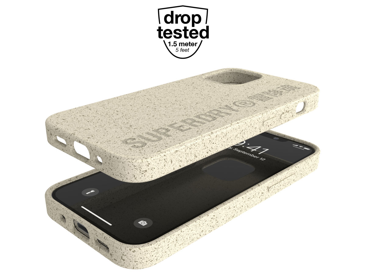 Superdry Bio Snap Case Beige - iPhone 12 Mini hoesje