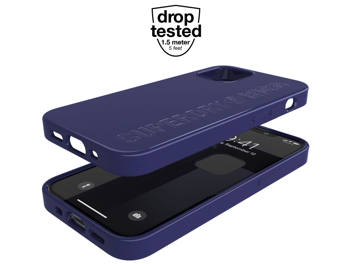 Superdry Bio Snap Case Blauw - iPhone 12 Mini hoesje