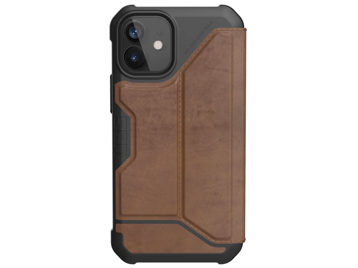 Urban Armor Gear Metropolis Leather Bruin - iPhone 12 Mini hoesje